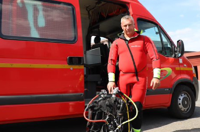A Tanger 12 plongeurs marocains formés par l’adjudant-chef Franck Baudier du centre d’Incendie et de Secours de Charleville-Mézières 
