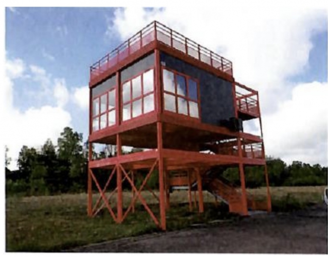 Le Département des Ardennes vend une tour de chronométrage située sur le site de l’ancien aérodrome de l’OTAN à Regniowez . 