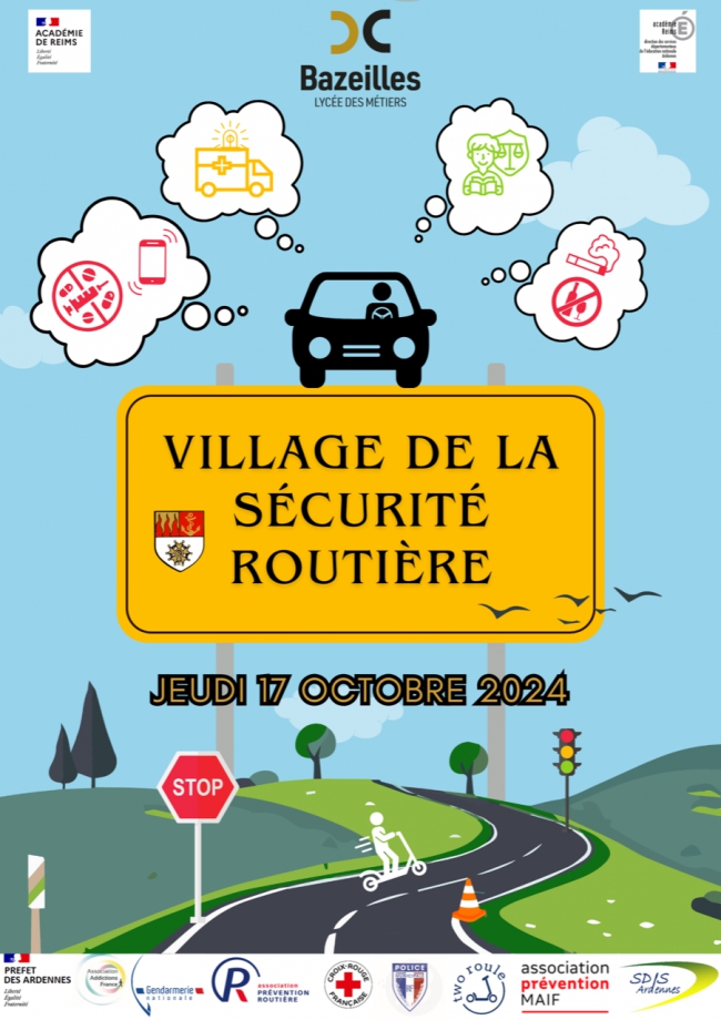 Village de la prévention routière au lycée des métiers de Bazeilles ces 17 et 18 octobre 