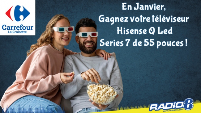 En janvier sur RADIO 8 : gagnez votre telévisuer Q LED de 55 pouces !