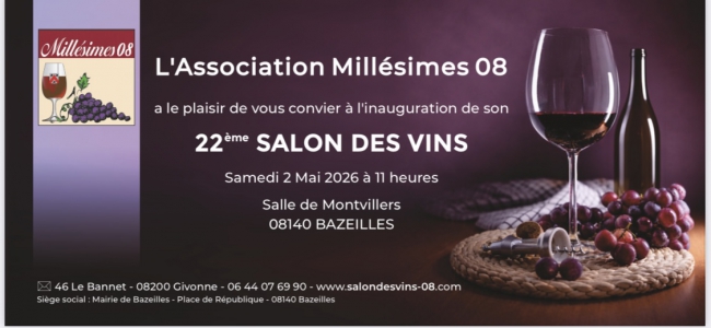 Bazeilles : 22ème édition du Salon des vins de l’association Millésimes 08